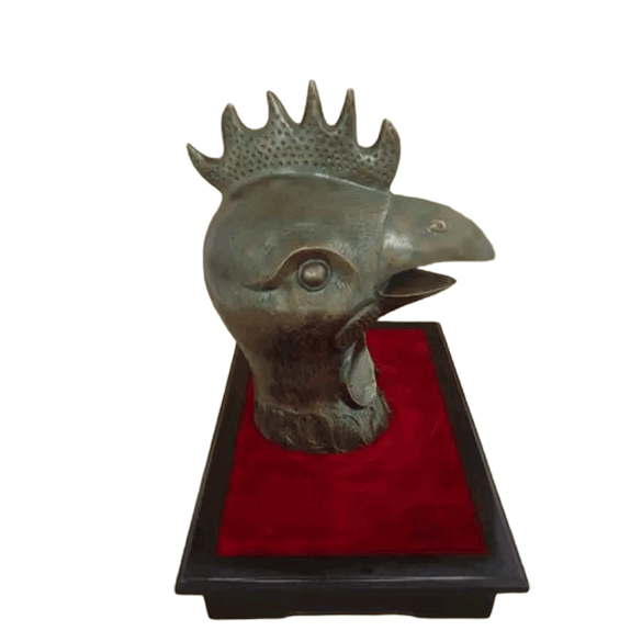 27cm High Old Summer Palace Zodiac Bronze Statue - Rooster Head 