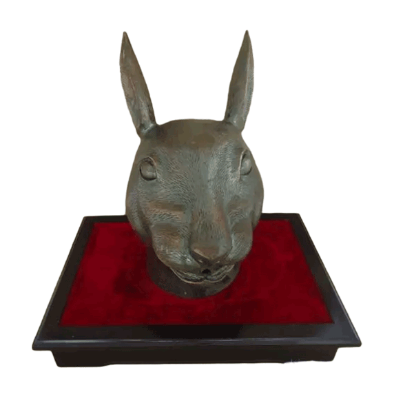 Old Summer Palace zodiac animal Statue - Bronze Rabbit Head