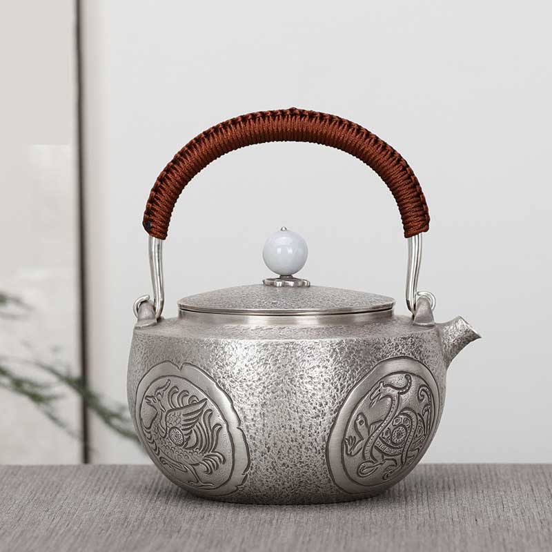 Hand-made 999 Silver Tea Pot Household Kettle