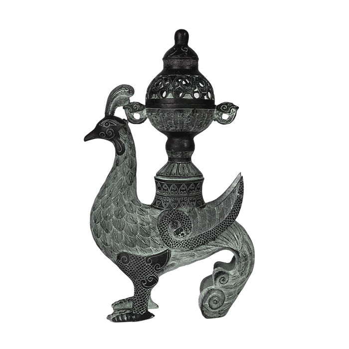 Bronze Phoenix Incense Burner - Chinese FengXun Bronze Sculpture