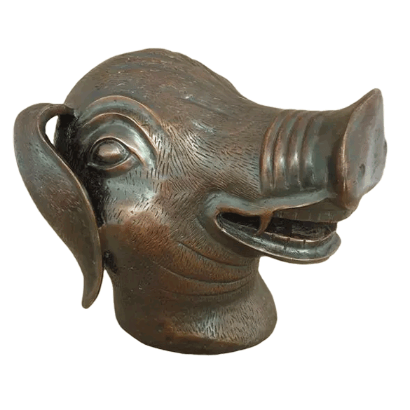 Old summer Palace Zodiac Bronze Head Pig Head