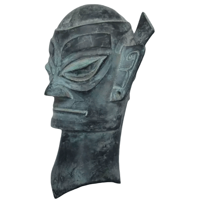 Sanxingdui Doom Head Bronze Statues Portrait