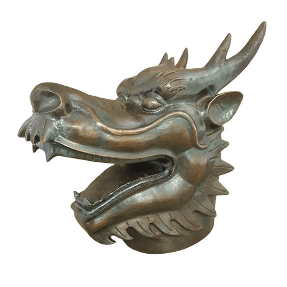 27cm Old Summer Palace bronze heads-Dragon Head