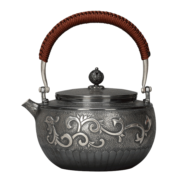 430g 999 Silver 0.6 L Handmade Phoenix Silver Teapot Silver Kettle