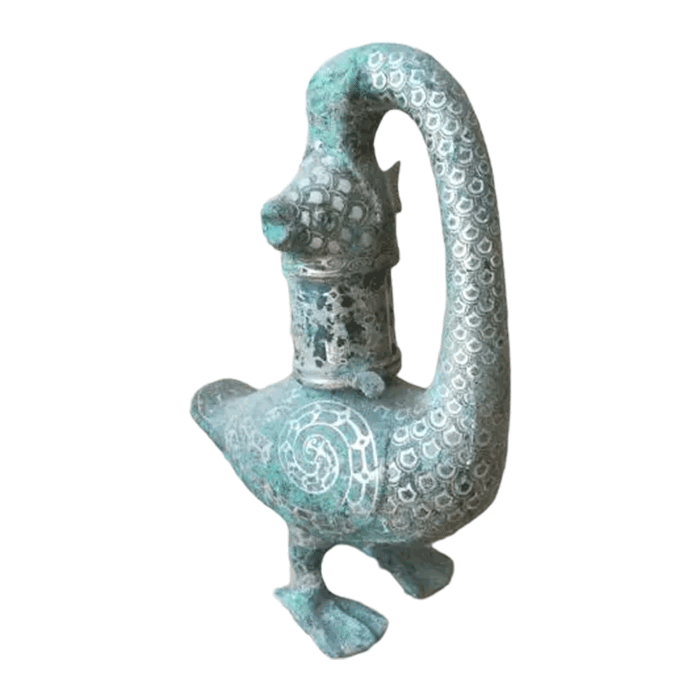 Bronze Goose-fish Lamp Ancient Chinese Bronze Decoration