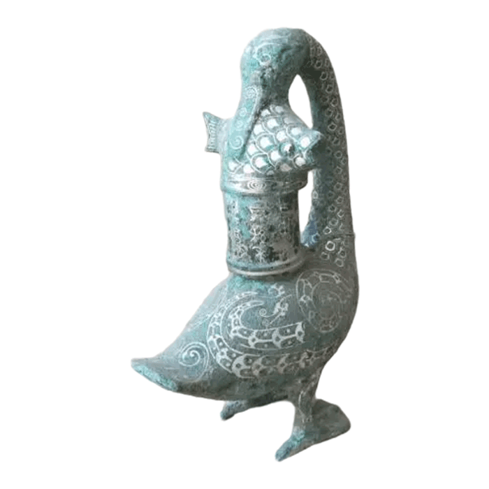 Bronze Goose-fish Lamp Ancient Chinese Bronze Decoration