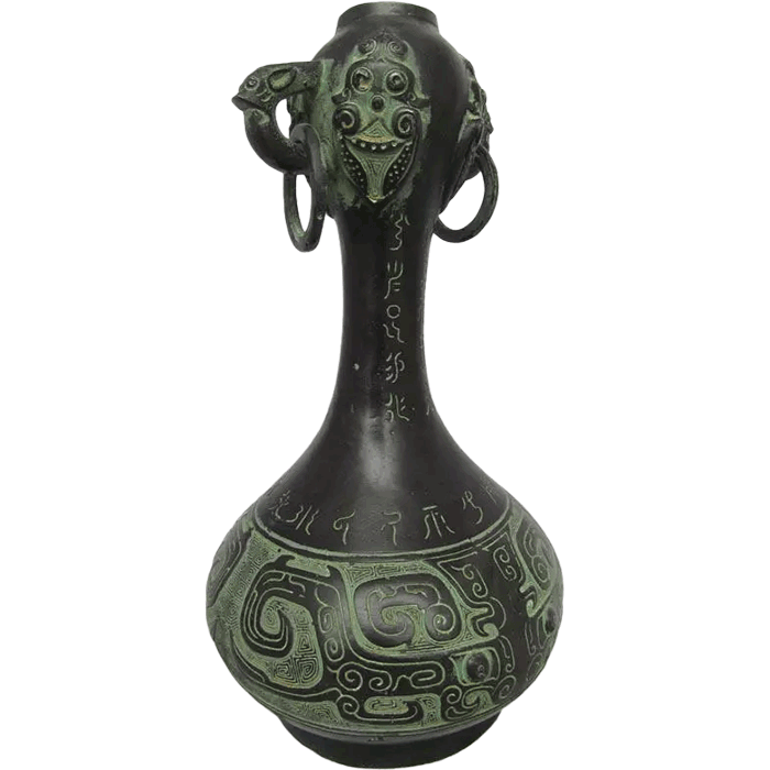 280 cm Chinese Bronze Garlic Head Bottle In Western Han Style