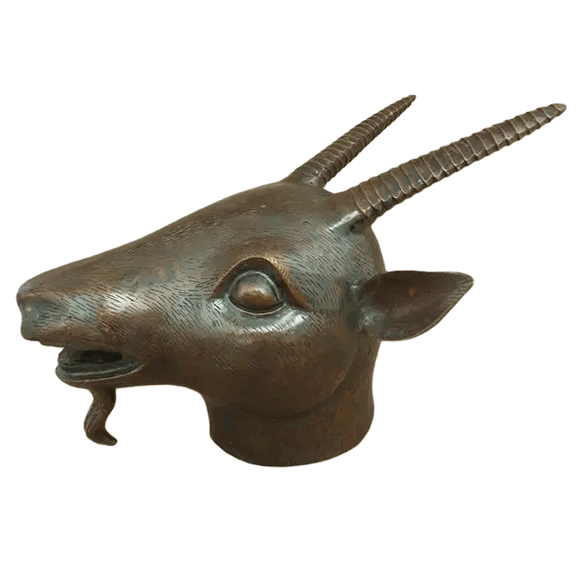 Old Summer Palace zodiac animal Statue - Bronze Sheep Head