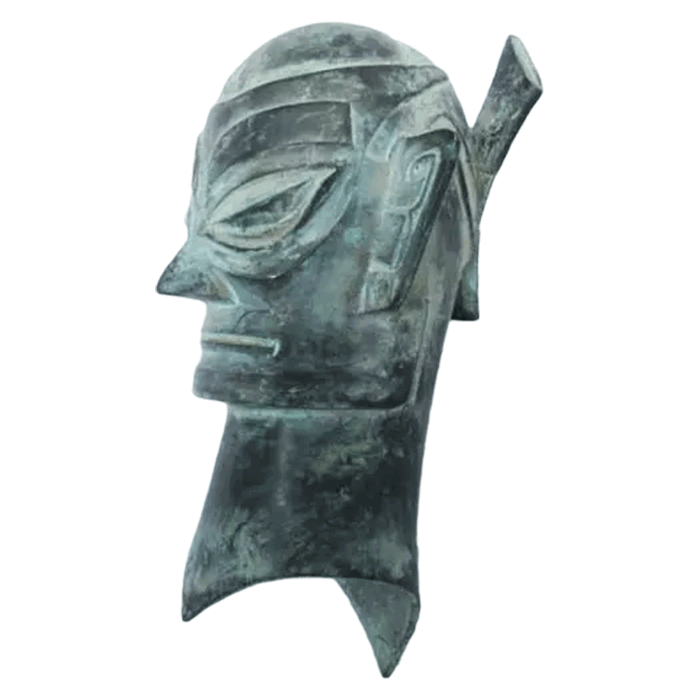 Sanxingdui Doom Head Bronze Statues Portrait