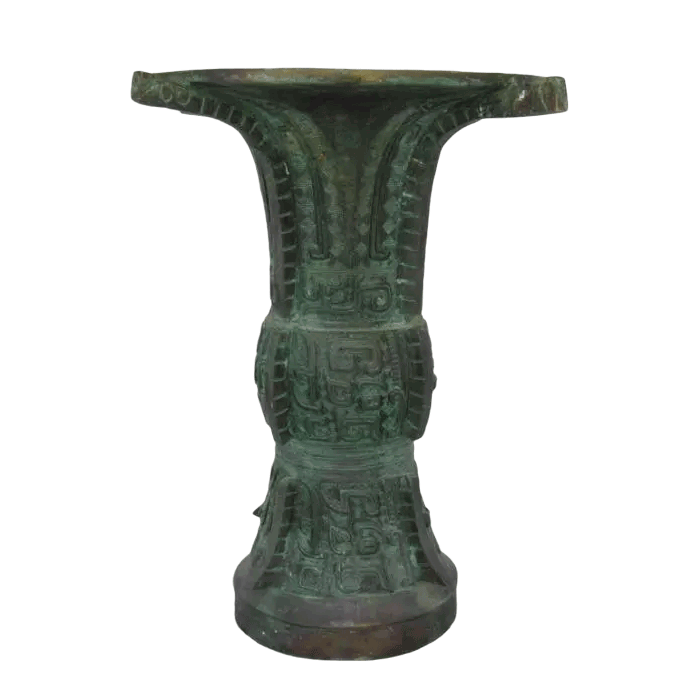 Chinese Bronze Yu Zun in Shang Dynasty 