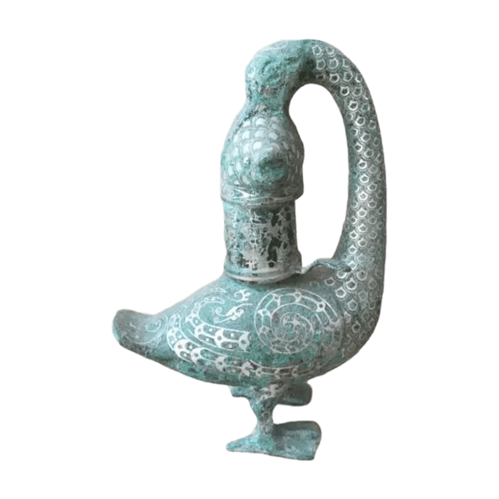 Bronze Goose-fish Lamp Ancient Chinese Bronze Decoration