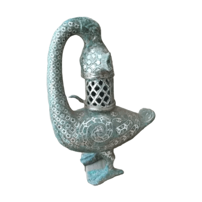 Bronze Goose-fish Lamp Ancient Chinese Bronze Decoration