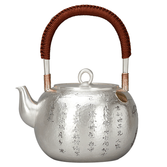 Gusu Family Silver Pot Hand-made Three-dimensional Chisel Engraved Silver 999 Kettle