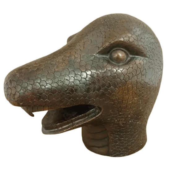 Old Summer Palace zodiac animal Statue - Bronze Snake Head