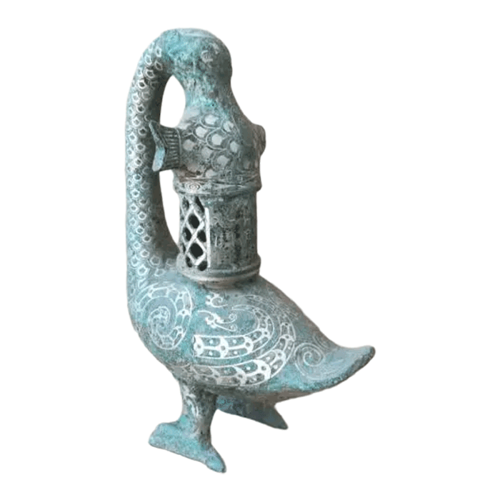 Bronze Goose-fish Lamp Ancient Chinese Bronze Decoration